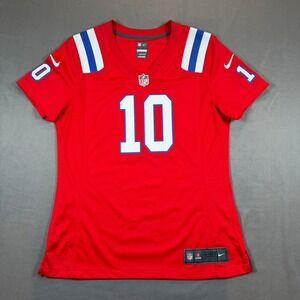New England Nike Mac Jones Patriots Womens Medium Red Jersey #10 NFL Fan Gear